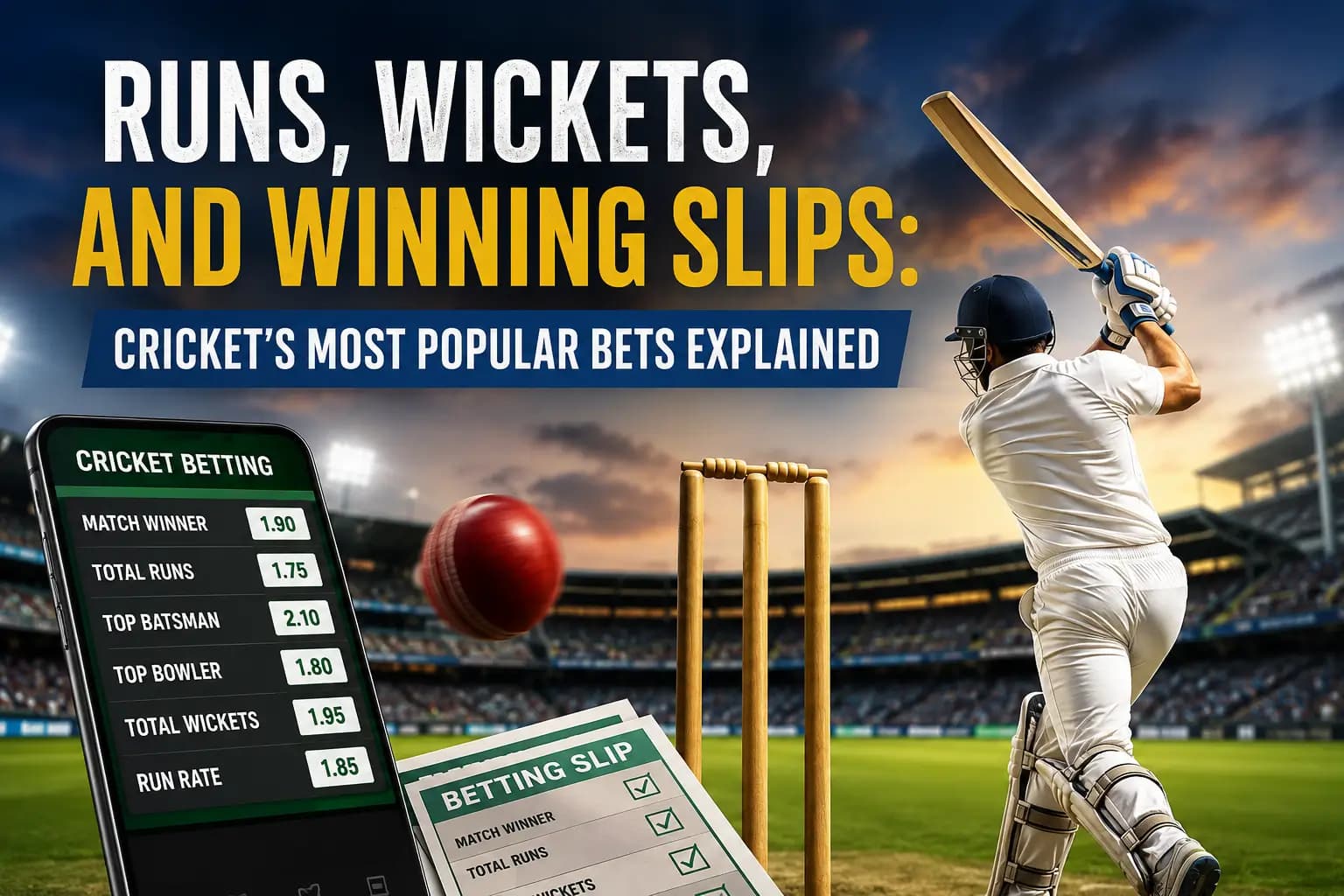 Runs, Wickets, and Winning Slips: Cricket's Most Popular Bets Explained